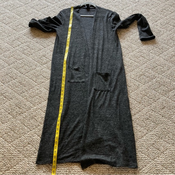 Agnes & Dora Dark Gray Blend Long Open Cardigan Large - Picture 5 of 6